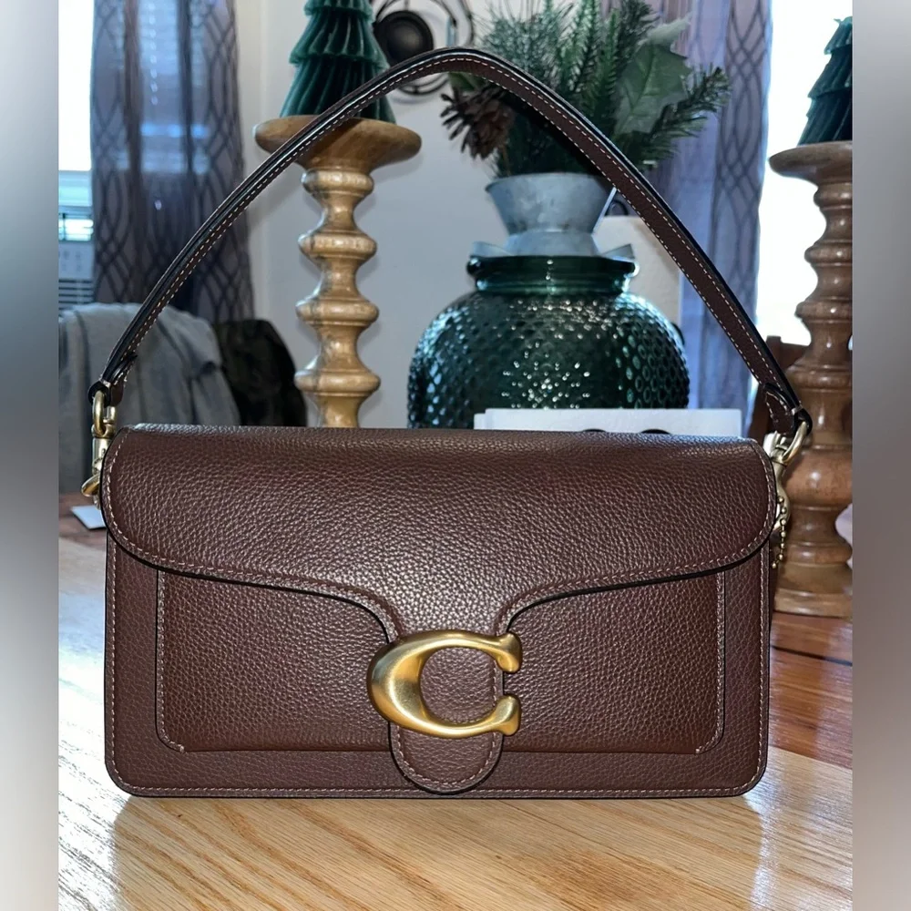 Coach Tabby Medium Polished Pebble Leather Shoulder Bag 26 - Picture 1 of 15